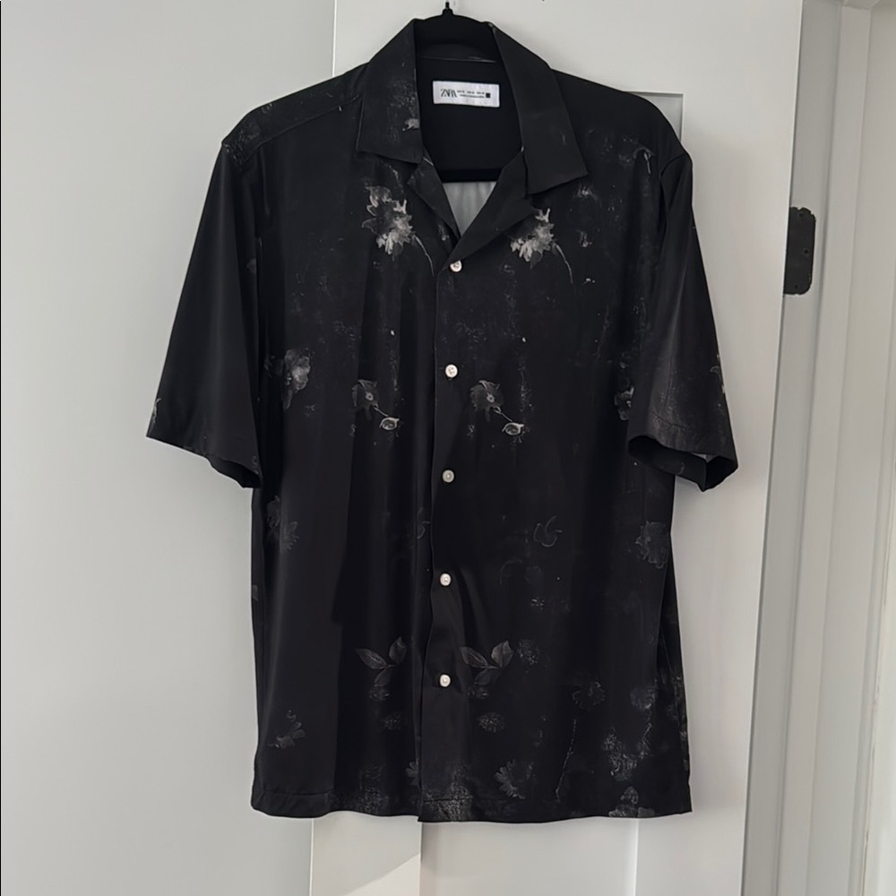 Men's Black Floral Shirt